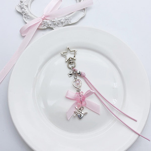 Mengda Y2K estilo milenario <span class=keywords><strong>dulce</strong></span> y fresco chica oso Ángel llavero Bowknot cuenta colgante estrella botón Goben cadena de moda - Product Image 3