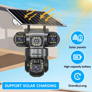Joareon กล้องวงจรปิดพลังงานแสงอาทิตย์ V380ใหม่, กล้อง CCTV ระบบรักษาความปลอดภัย6MP หน้าจอ3เลนส์และ3เลนส์เครือข่าย Wi-Fi กล้องพลังงานแสงอาทิตย์ PTZ สามเลนส์ - Product Image 3