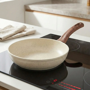 Sartén de aluminio en oferta, sartén para saltear con revestimiento antiadherente para estufas de gas e inducción. - Product Image 5