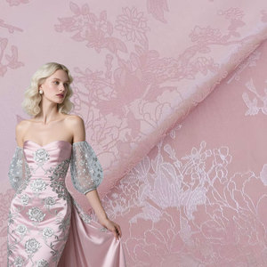 <span class=keywords><strong>Jacquard</strong></span> satin vải, sợi ngang-Đan lụa giống như mây dệt thiết kế, 100% <span class=keywords><strong>polyester</strong></span> retro hoa mẫu, phụ nữ quần áo vải - Product Image 1