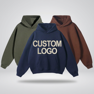 Sweat-shirt décontracté pour homme en tissu éponge, coupe oversize, brodé avec logo personnalisé, coupe-vent, imprimé lettres, avec poche, idéal pour l'hiver - Product Image 3