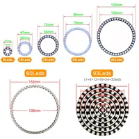 Anneau de pixels RGB WS2812B DC5V, modules LED adressables individuellement, IC WS2812, SMD 5050, matériau ABS, intérieur