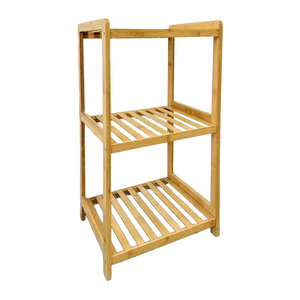 Estante de Almacenamiento de Bambú de Tres Niveles 37x32x73cm, Diseño Minimalista Independiente para Baño, Cocina, Dormitorio, Uso Interior - Product Image 2