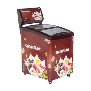 Snowsea-congelador de icecream aprobado por CE CB, SD-158, pantalla de puerta de vidrio, restaurante, congelador comercial, gran oferta