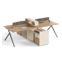 Vente directe d'usine, poste de travail de bureau pour 4 personnes, mobilier de bureau moderne et léger pour les employés