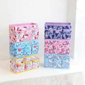 Organisateur de cosmétiques pliable multi-compartiments en tissu Oxford de style dessin animé, design Pucca Kuromi, pour rangement de bureau - Product Image 2