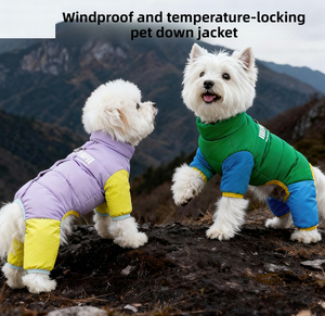Vêtements écologiques pour chiens Vêtements solides d'automne d'hiver coupe-vent chauds Teddy Petits chiens de taille moyenne Vêtements à quatre pattes Veste pour animaux de compagnie - Product Image 3
