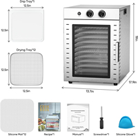 Wallepac Fruit En Groenten Vlees Voedsel Zonne-Warmtepomp Droger Commerciële Industriële 12 Lade 29*29Cm Grote Dehydrator Machine
