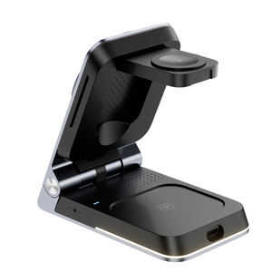 <span class=keywords><strong>Chargeur</strong></span> sans fil pliable en aluminium Qi2 3-en-1 avec station de charge magnétique et lumière, pour iPhone 17, <span class=keywords><strong>Apple</strong></span> <span class=keywords><strong>Watch</strong></span>, AirPods - Product Image 4