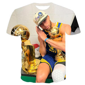 Livraison gratuite 2021-2022 Championnat de basket-ball américain FINALS CHAMPIONS WARRIORS TEAM SIGNATURES T-shirt imprimé pour homme <span class=keywords><strong>Curry</strong></span> FMVP 3D - Product Image 6