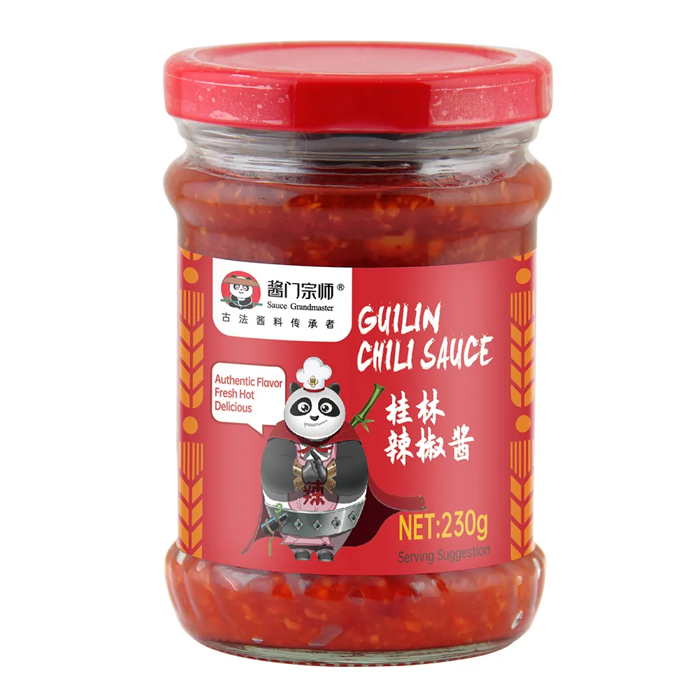 230 g salsa cinese all'ingrosso Guilin bottiglia di salsa al peperoncino per supermercati con il prezzo di fabbrica