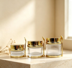 Pot en verre transparent vide avec cuillère, contenant visible pour beurre capillaire, idéal pour conditionneur profond fait <span class=keywords><strong>maison</strong></span> et crème réparatrice pour <span class=keywords><strong>cheveux</strong></span> - Product Image 2