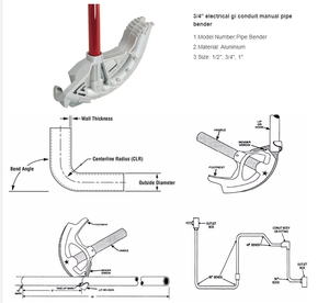 <span class=keywords><strong>Cintreuse</strong></span> de tubes <span class=keywords><strong>manuelle</strong></span> hydraulique professionnelle en <span class=keywords><strong>acier</strong></span> inoxydable et aluminium pour conduites EMT, MC, RMC, robuste et durable - Product Image 2