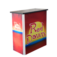 Table de comptoir pliable promotionnelle portable en aluminium durable et réutilisable pour les stands de salons professionnels, table d'exposition