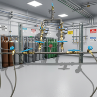 Système de collecteur automatique personnalisé pour banque de bouteilles de gaz propane, GPL, argon, haute pureté, avec kit de contrôle PLC pour pipeline