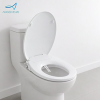 Siège de bidet américain à double buse autonettoyant en forme de O, en plastique rond, pour lavage arrière, certifié CUPC, non électrique, en ABS