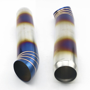 Embout d'échappement Auso-Racing 76mm 67mm en acier inoxydable finition bleue universelle pour modification automobile - Product Image 4