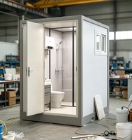 Salle de bain modulaire préfabriquée intégrée en acier préassemblé pour chantier de construction, camping