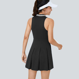 Kadınlar İçin Hızlı Kuruyan Yarım Fermuarlı Spor Elbisesi, Dahili Sütyenli, Özelleştirilebilir Tenis, Koşu ve Golf İçin Esnek Etek ve Şort Takımı - Product Image 6