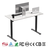 Bureau debout motorisé moderne pour la maison et le bureau, à moteur unique intelligent, plateau de table personnalisé de 47 x 23 pouces, réglable en hauteur électrique