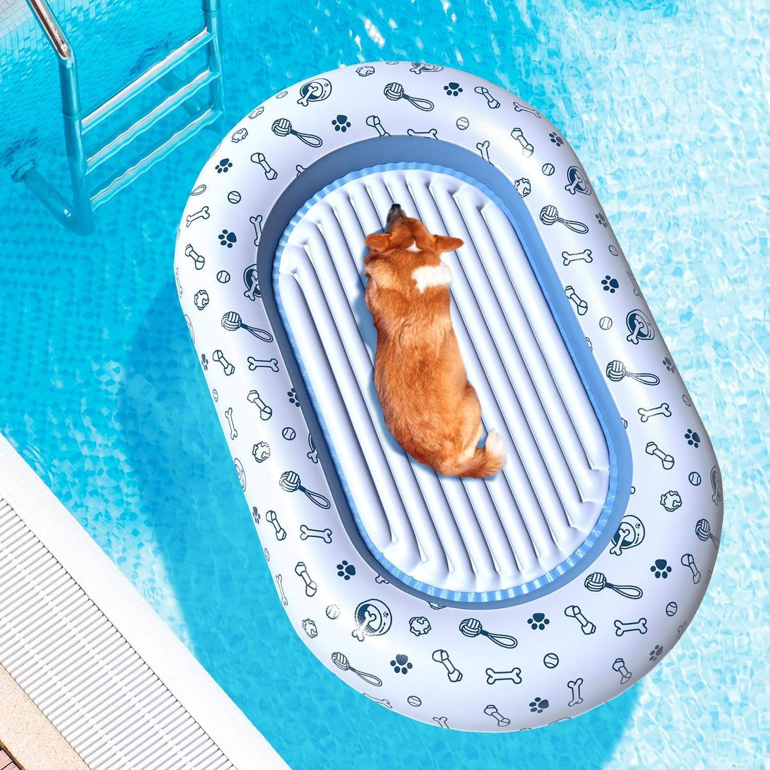 Bateau flottant pour piscine pour chien, jouet gonflable pour animaux de compagnie, pour jeux d'eau en plein air