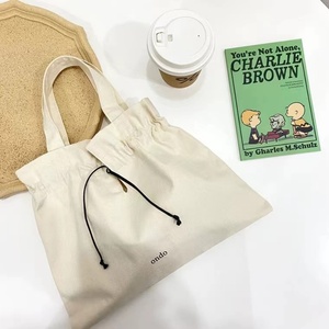 Personalized Logo Eco-Friendly Recyclable Cotton Canvas Drawstring Tote Bag Custom Logo Business <b>Printing</b> Shopping Bag Tinicoon - Product Image 3