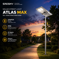 Lampe solaire de rue tout-en-un haute puissance SRESKY, étanche IP66, 100W 140W 160W 200W, lumière LED solaire extérieure pour route