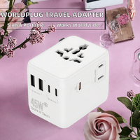 Worldplug Adaptor Perjalanan Universal Internasional Ukuran Kecil PD 45W dengan Bahan Gan untuk Kamera & Laptop-Adaptor Multi-Plug