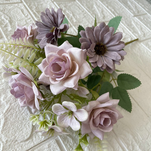 Flores Artificiales Meiyu Craft, Ramo de Rosas con Borde Rizado de 7 Cabezas, 30cm 100cm, Decoración para Bodas y Hogar - Product Image 4