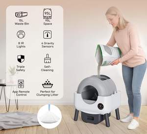 Automatische Zelfreinigende Kattenbak Slimme Veiligheidssensoren App-besturing Kattenbak met Laag Geluidsniveau - Product Image 4