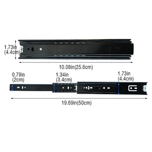 Đồ Nội Thất Phần Cứng Ba Phần Trượt Đường Sắt Văn Phòng Nhà Bếp Khách Sạn Im Lặng Tủ Ngăn Kéo Trượt Rắn Thép Cột - Product Image 4