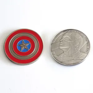 定制漫威美国队长纪念金银金属挑战硬币纪念品硬币