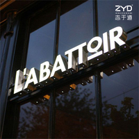 Lettres d'escalier en acrylique personnalisées avec éclairage LED sur les bords pour boutique, musée, galerie, signalétique décorative, douce