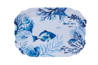 Vaisselle en mélamine à surface texturée, motif vie marine, compatible lave-vaisselle, idéale pour les fêtes, mariages en bord de mer, dîners en famille, événements au bord de la piscine