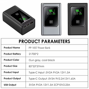 Batería <span class=keywords><strong>Externa</strong></span> Personalizada para Portátil, Baterías Externas Portátiles para Exteriores de 10000 mAh, Alta Potencia, Carga Súper Rápida de 35 W, Pantalla Digital LED, CE - Product Image 6