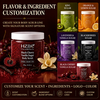 Ensemble de gommages sucrés aux fruits et aux fleurs HZBC en marque propre - Pack varié de 5 senteurs, exfoliant pour une peau lisse et éclatante