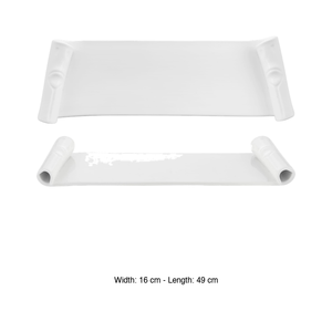 จานเสิร์ฟทรงสี่เหลี่ยมคางหมูสีขาว 49 × 16 ซม. กระดาษรองอบ M1934 - Product Image 3