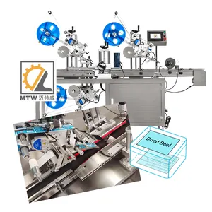MTW Hot Sale Automatic Two Side Labeling Machine Carton Bottom Top And Down Label Applicator