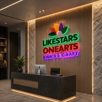 Letrero Acrílico Grabado Personalizable con Logotipo de Empresa, Mini Pantalla LED, Letras Iluminadas, Resistente a la Intemperie IP54