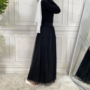 2182 #   Jupes en tulle à pois pour femmes musulmanes, mode féminine, longues, entièrement doublées, maxi jupe d'été - Product Image 4