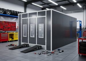 Cabina <span class=keywords><strong>de</strong></span> Pintura Automotriz <span class=keywords><strong>de</strong></span> Alta Temperatura con Quemador Diésel, Iluminación LED, Ventilador Centrífugo, 80°C <span class=keywords><strong>de</strong></span> Temperatura <span class=keywords><strong>de</strong></span> Horneado, Certificación CE - Product Image 6