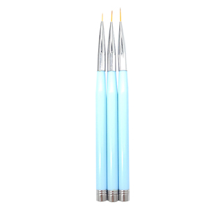 Blue Acrylic Handle Nylon Hair Nail Art Liner Paint Brush <b>Set</b> for Nail Drawing Fine Line Striping DIY Manicure Nail Brushes - Product Image 6
