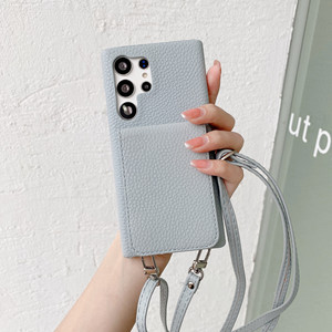 Funda de teléfono de cuero Pu con tarjetero y correa cruzada-Funda protectora elegante para <span class=keywords><strong>Samsung</strong></span> S22 S23 S24 S25 ultra Plus - Product Image 4