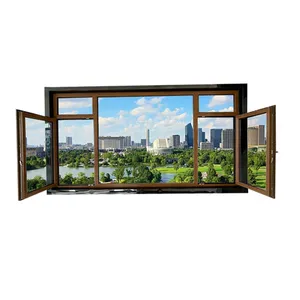 Low factory price customized size windproof high quality upvc casement windows for home