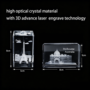 Cube en verre <span class=keywords><strong>cristal</strong></span> gravé au laser 3D Small Bridge, tendance mode, souvenirs de lieux emblématiques (Mosquée, Royaume-Uni, <span class=keywords><strong>Paris</strong></span>, États-Unis), cadeaux WDY-0477 - Product Image 2