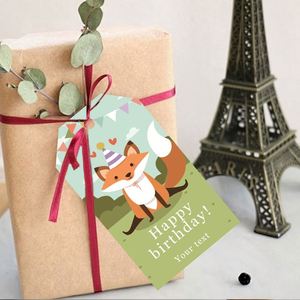 Tarjeta de Regalo con Diseño de Zorro de Dibujos Animados, Personalizada, con Impresión Digital, para Navidad y Cumpleaños - Product Image 4