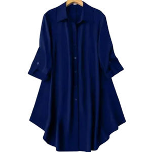 Top chemisier décontracté minimaliste à tons purs pour femmes avec manches courtes pour un usage quotidien Élégant Boho Wear Excellente qualité - Product Image 1