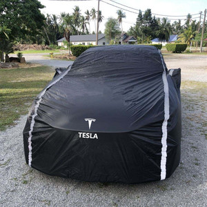 All Weather 100% Waterproof 210T Polyester <strong>Car</strong> Cover for Tesla Model3/Y AWD Long Range 99% UV <strong>Protection</strong> Business Style Design - Product Image 1