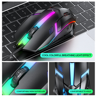 T-WOLF TF240 4-in-1 Kabelgebundenes Gaming-Zubehör-Set 104-Tasten RGB Regenbogen-Hintergrundbeleuchtete Tastatur Gaming-Maus Headset für PC Desktop Laptop