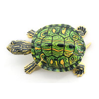 Modèle réaliste en PVC solide d'animal marin, reptile amphibie, tortue brésilienne, jouet et ornement, pour assemblage transfrontalier
